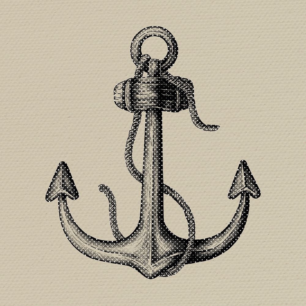 Hand drawn anchor halftone style
