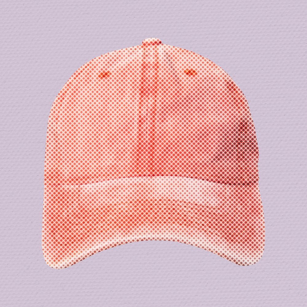 Halftone pink jeans cap sticker design element