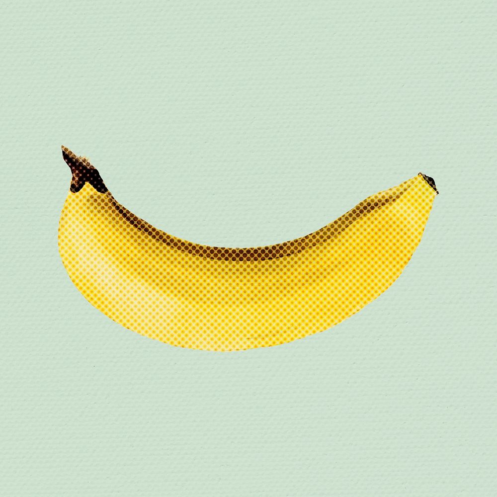 Halftone ripe banana sticker design element