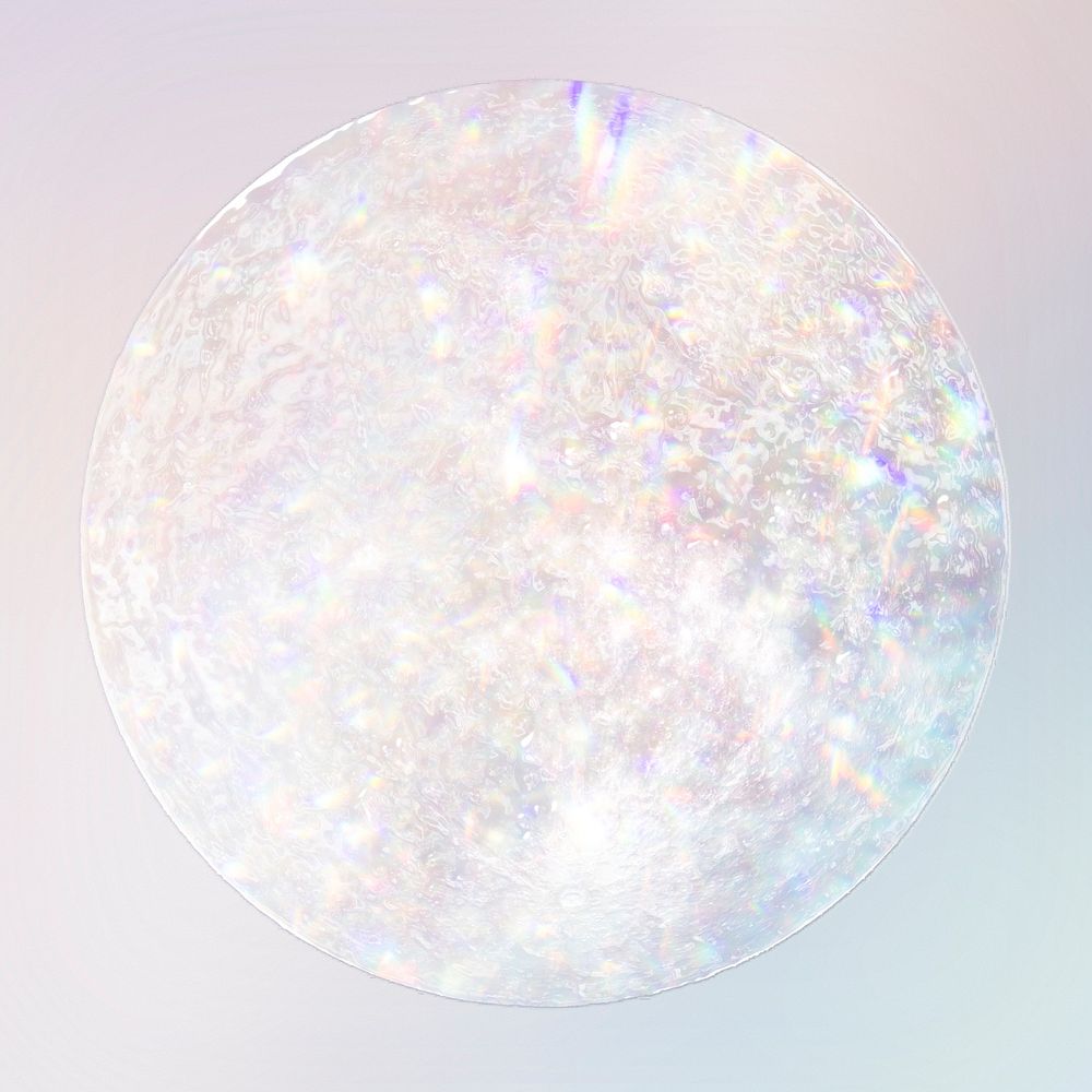 Silver holographic full moon design element