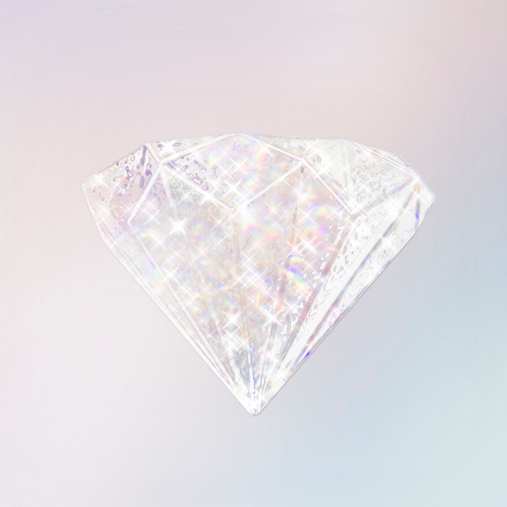 Silver holographic diamond design element