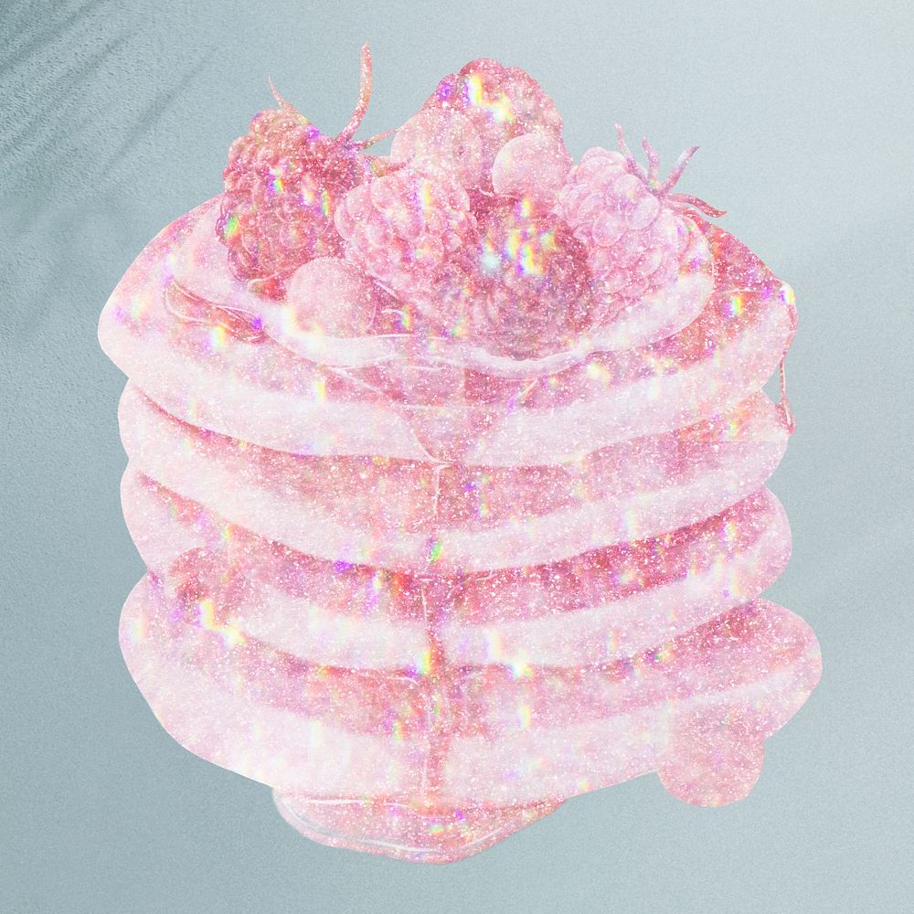 Pink holographic pancakes design element