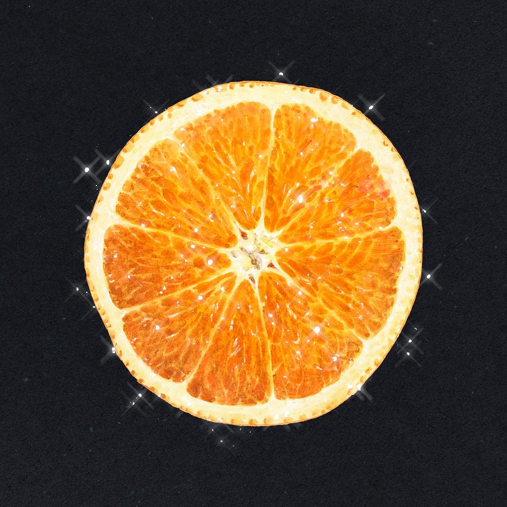 Hand drawn sparkling orange design element