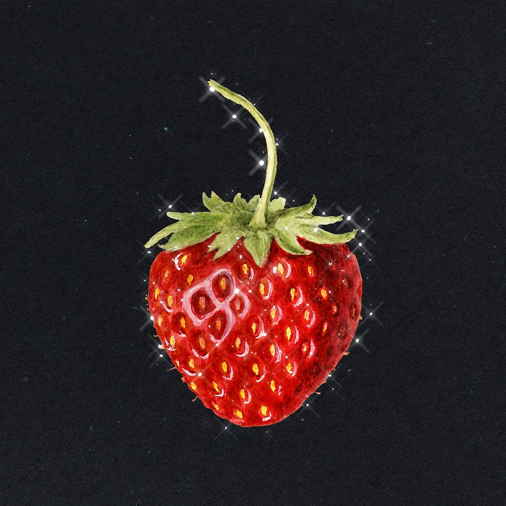 Hand drawn sparkling strawberry design element