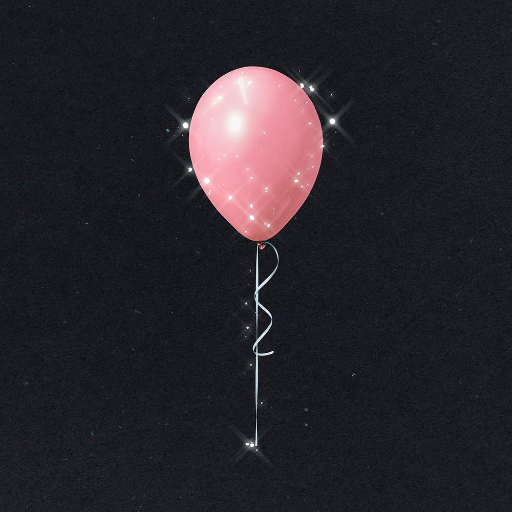 Sparkling pink balloon design element