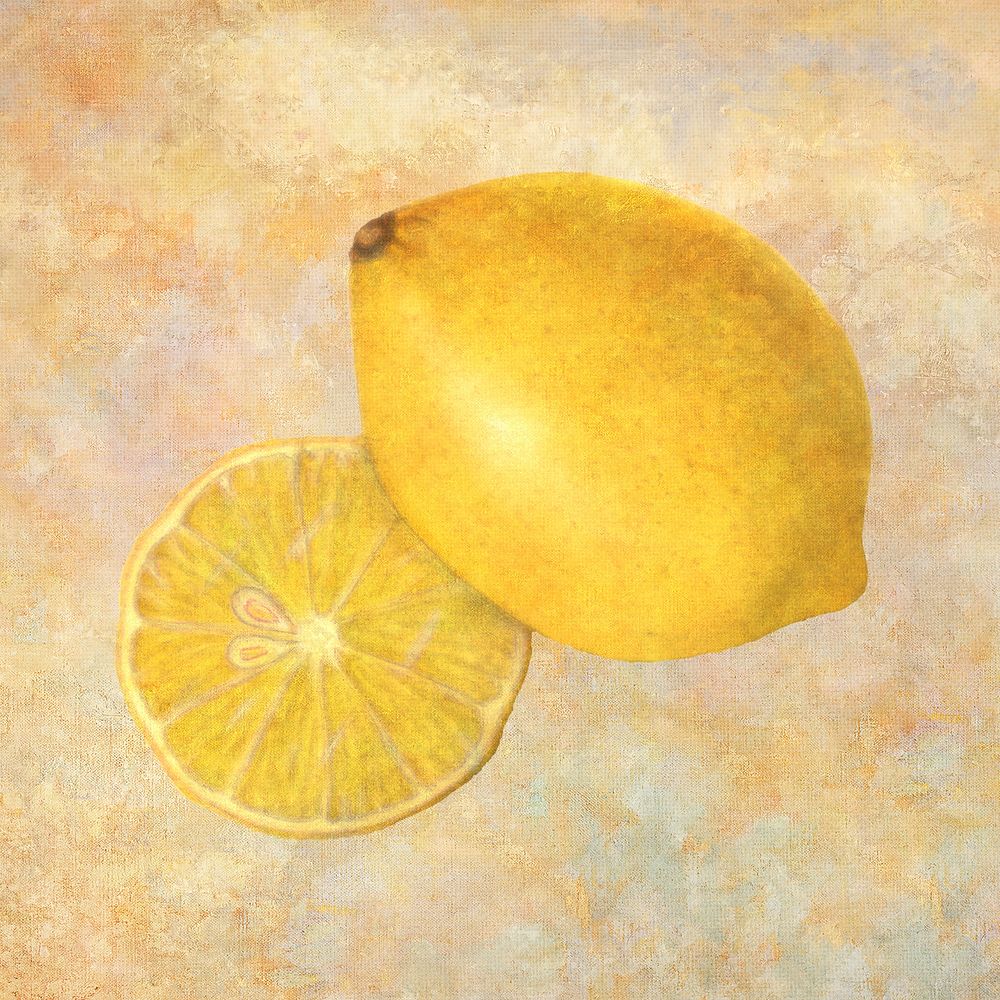 Hand drawn yellow lemon illustration