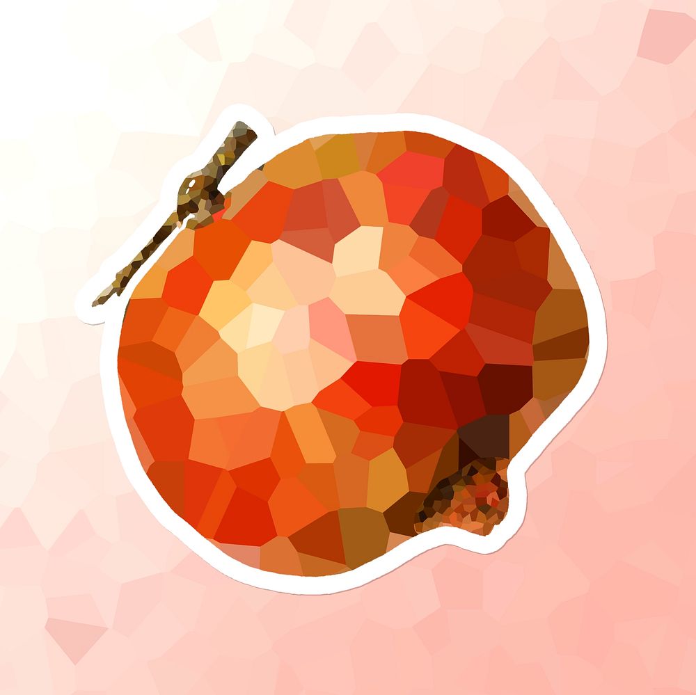 Pomegranate crystallized style sticker illustration