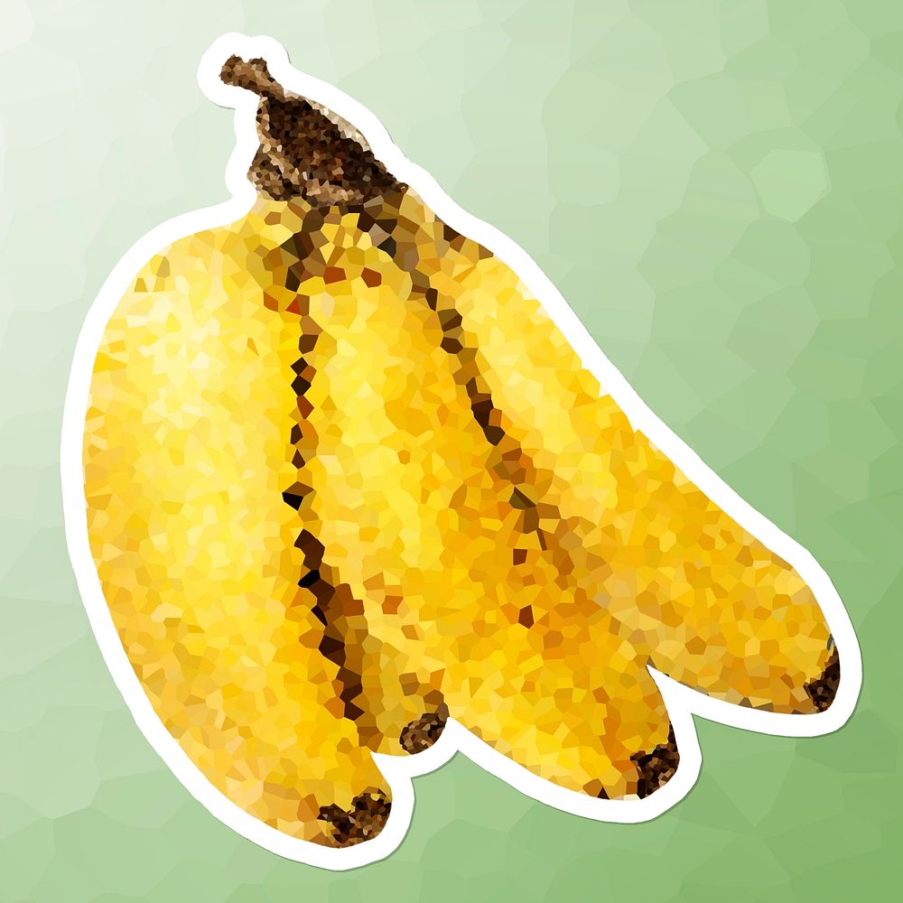 Bananas crystallized style sticker illustration