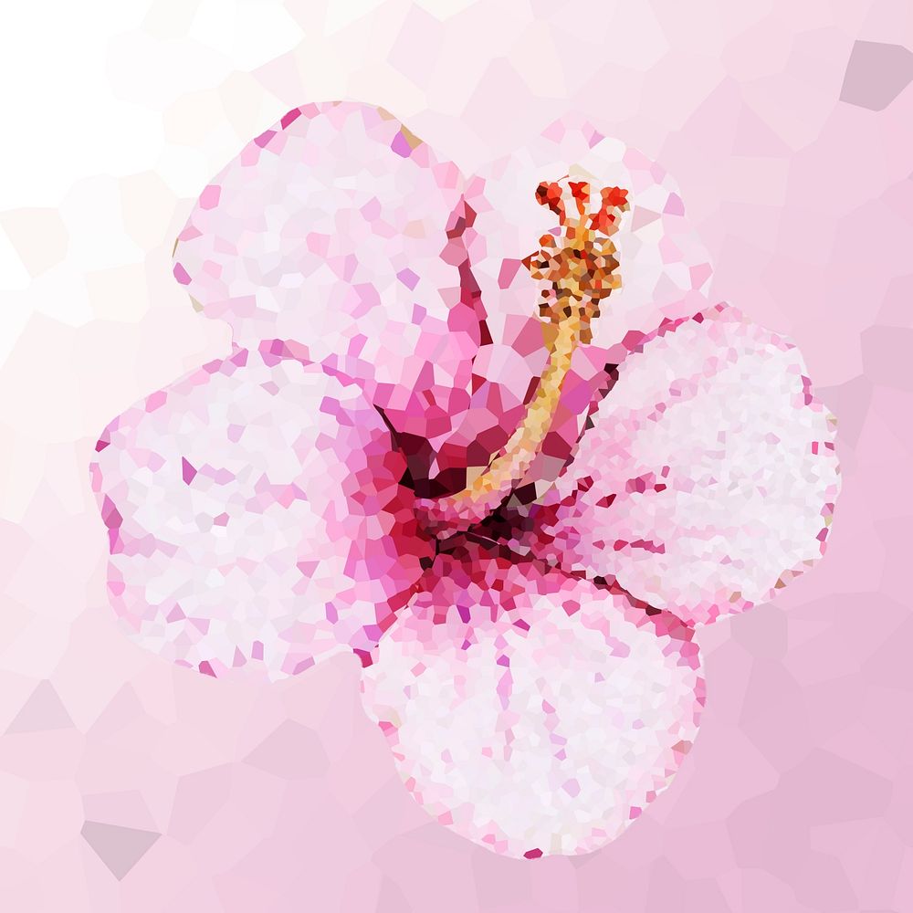 Crystallized hibiscus flower illustration
