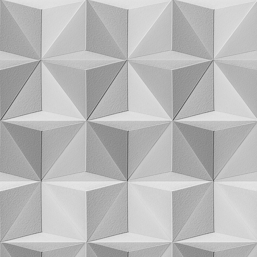3D gray paper craft tetrahedron patterned background