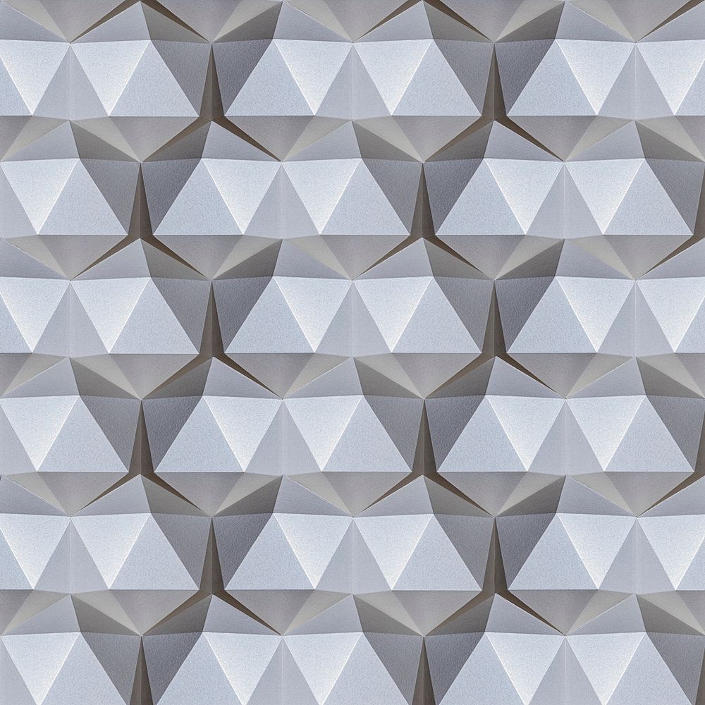 3D silver paper craft icosahedron patterned background