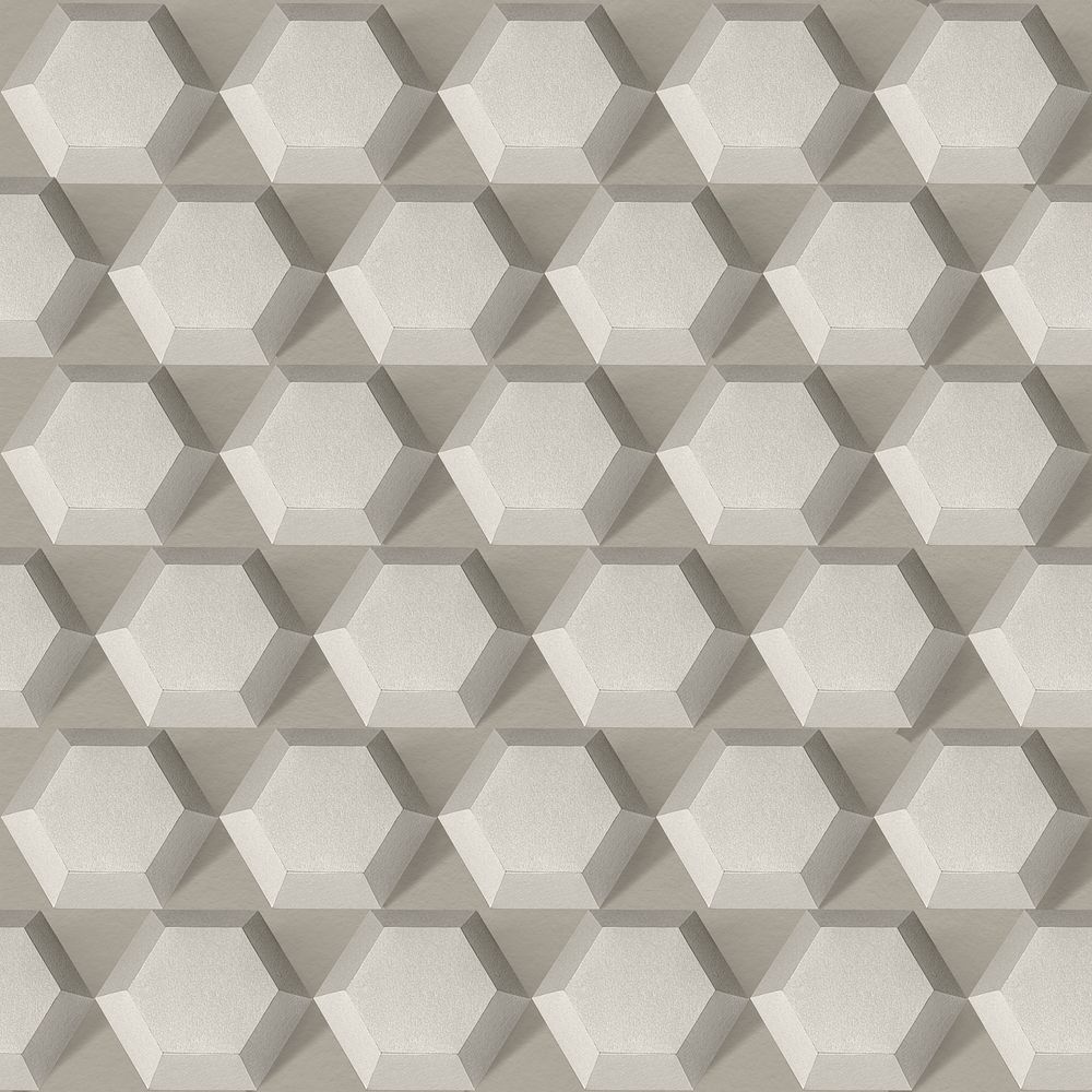 Gray hexagonal paper craft patterned background