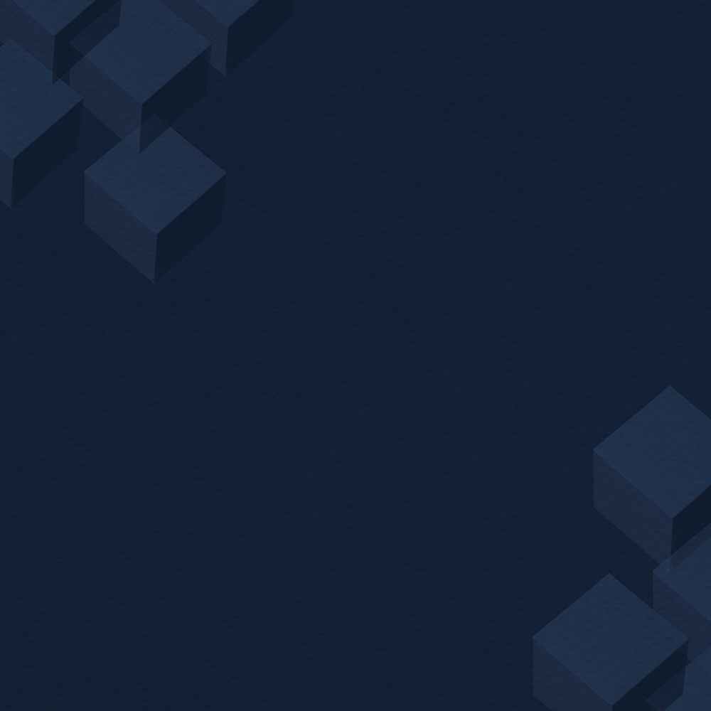 3D midnight blue paper craft cubic patterned background