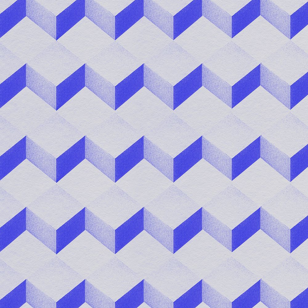 3D gray and indigo paper craft cubic patterned background