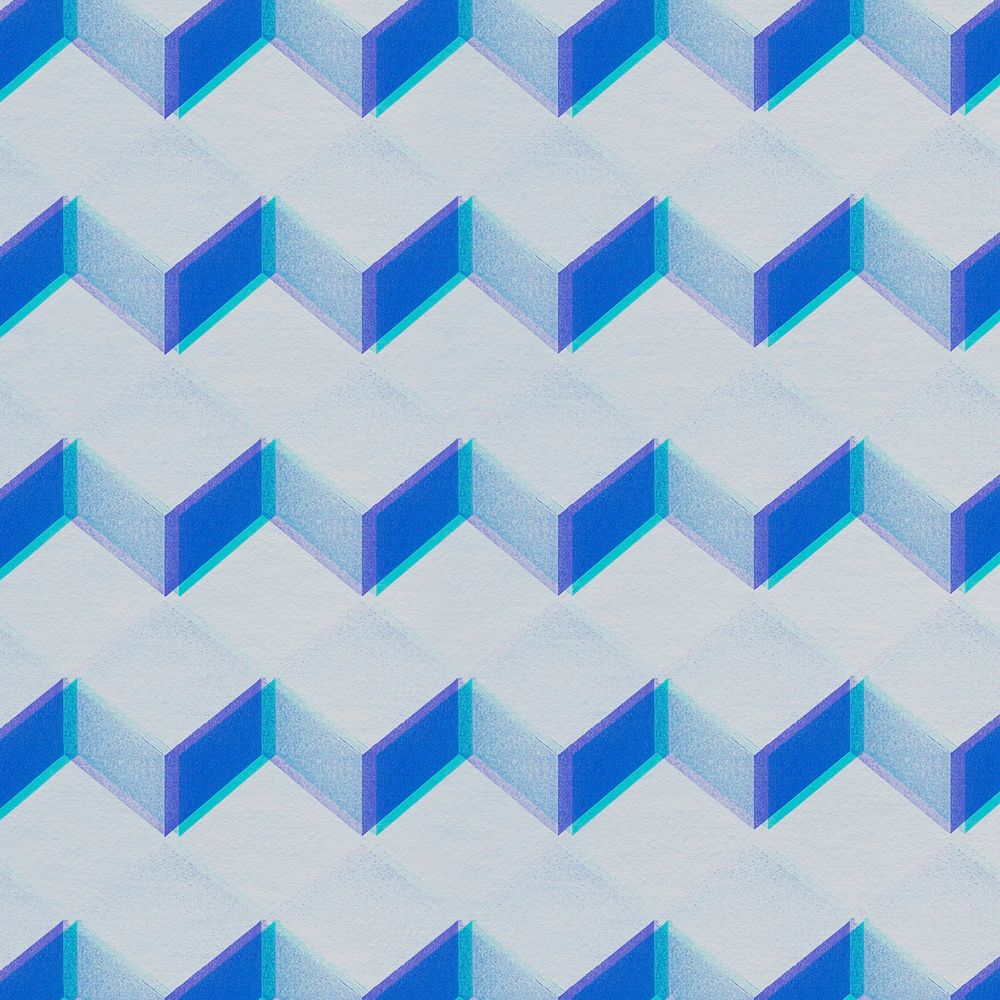3D gray and blue paper craft cubic patterned background