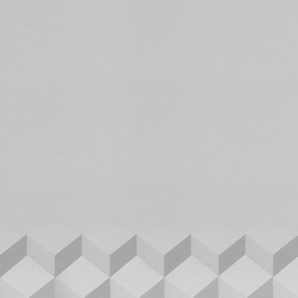 3D gray paper craft cubic patterned background