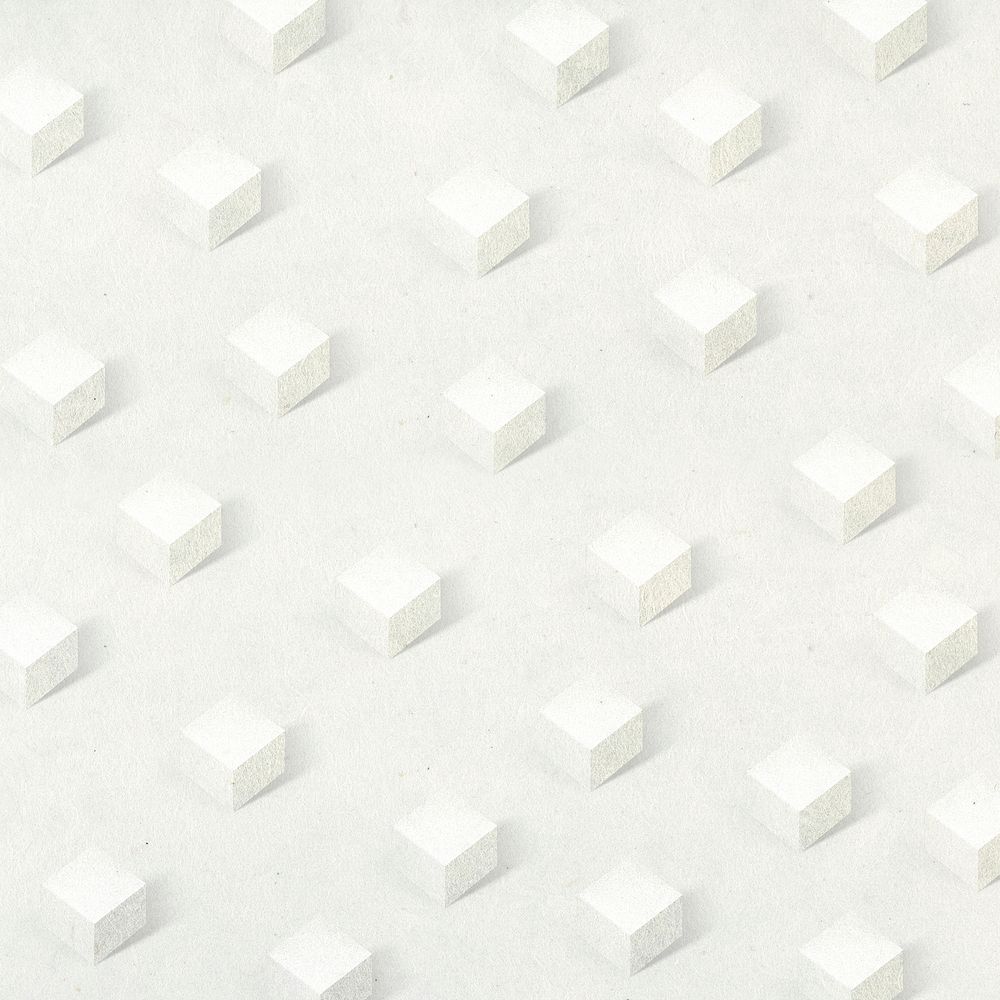 3D white paper craft cubic patterned background