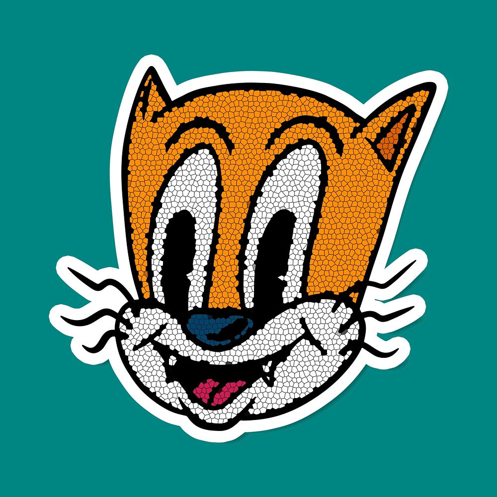 Cute orange cat cartoon sticker