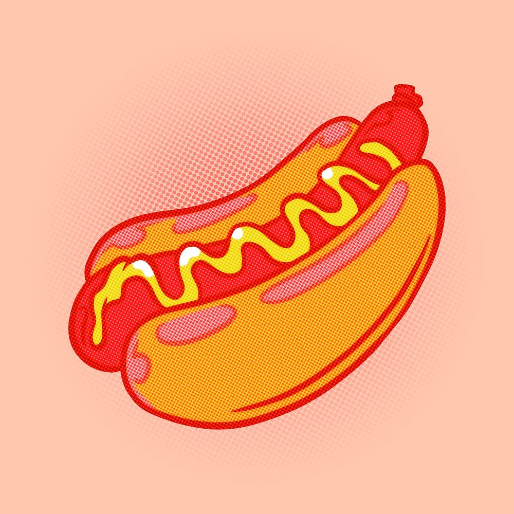 Hot dog sticker design element