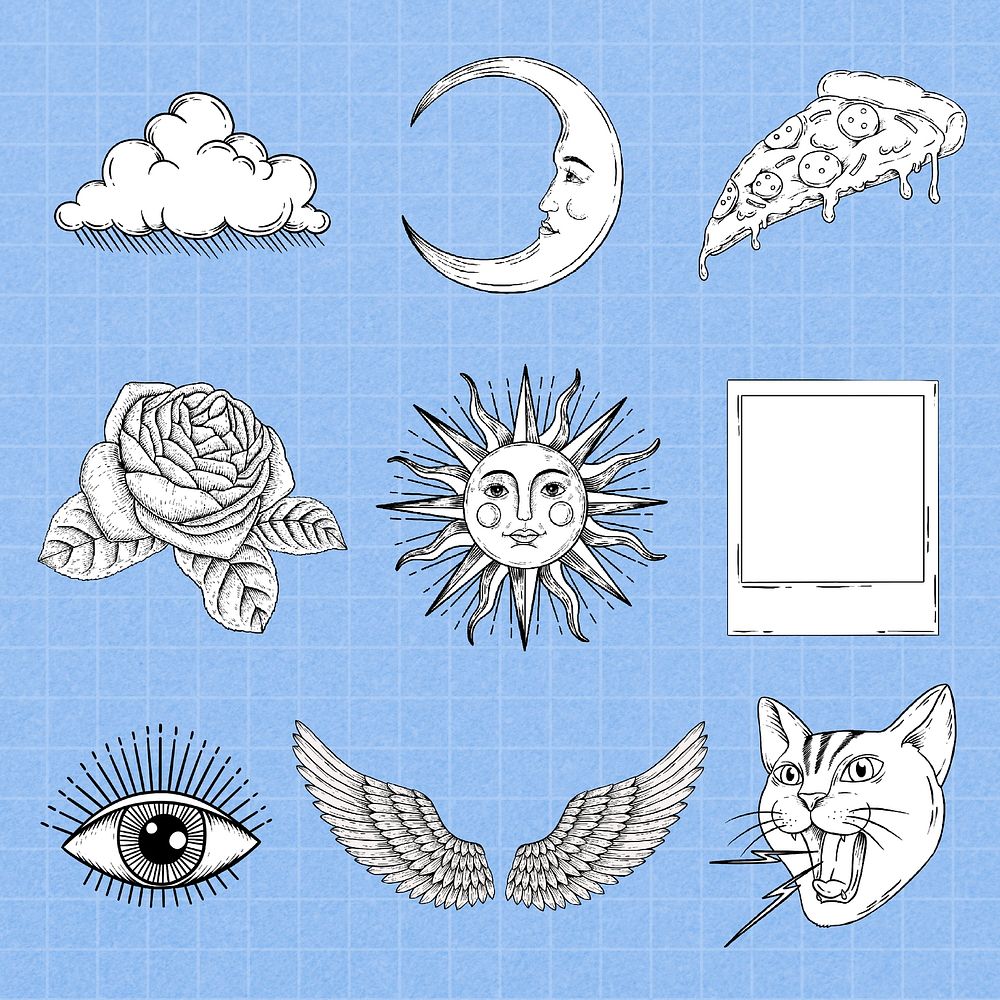 Drawing icon set design resources