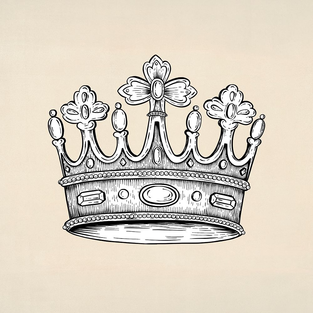 Crown outline sticker overlay design resource 