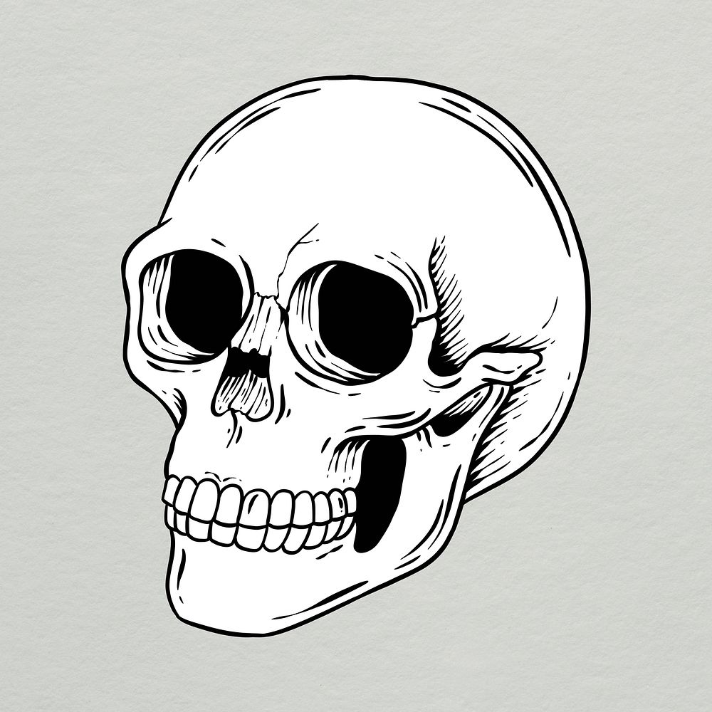 White skull sticker design element