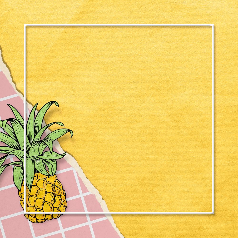Square pineapple frame design resource