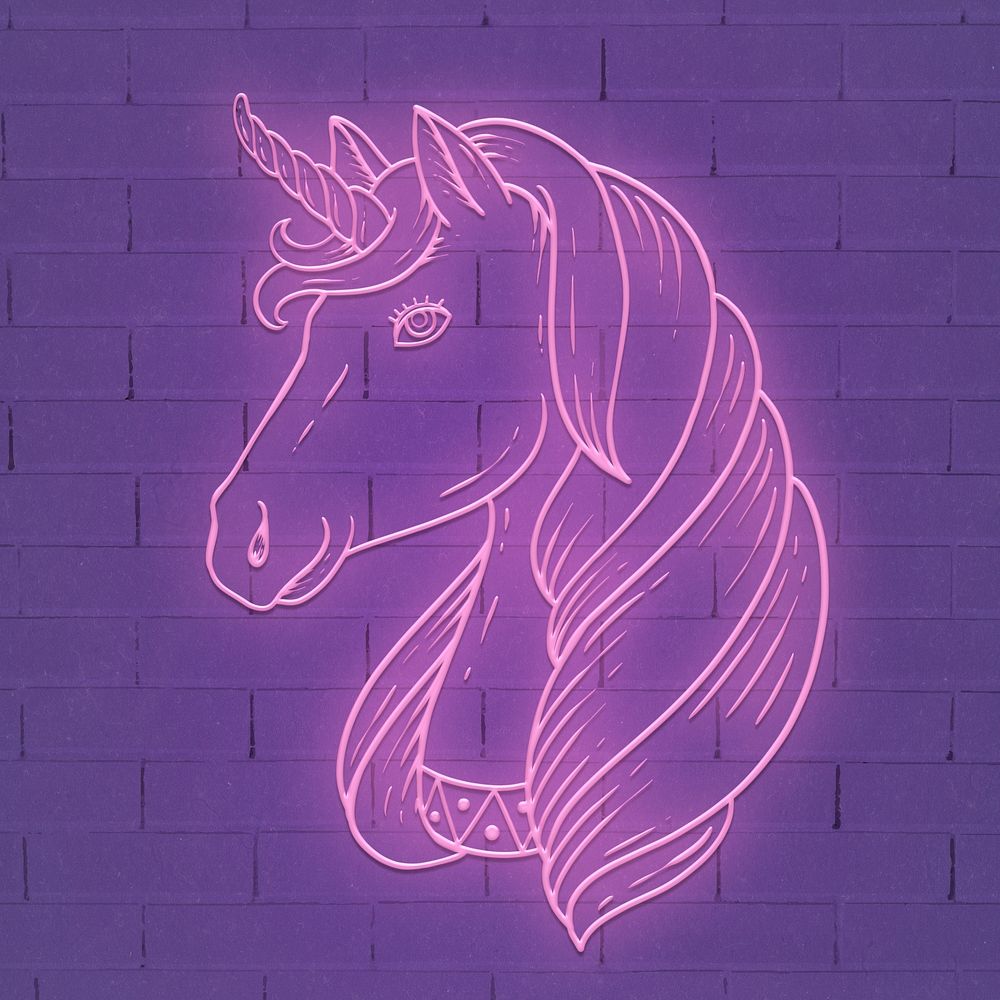 Colorful unicorn sticker design element