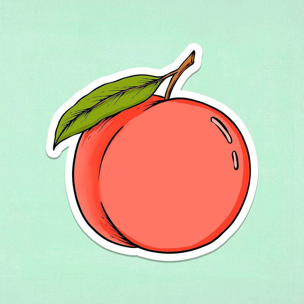 Natural peach sticker design element