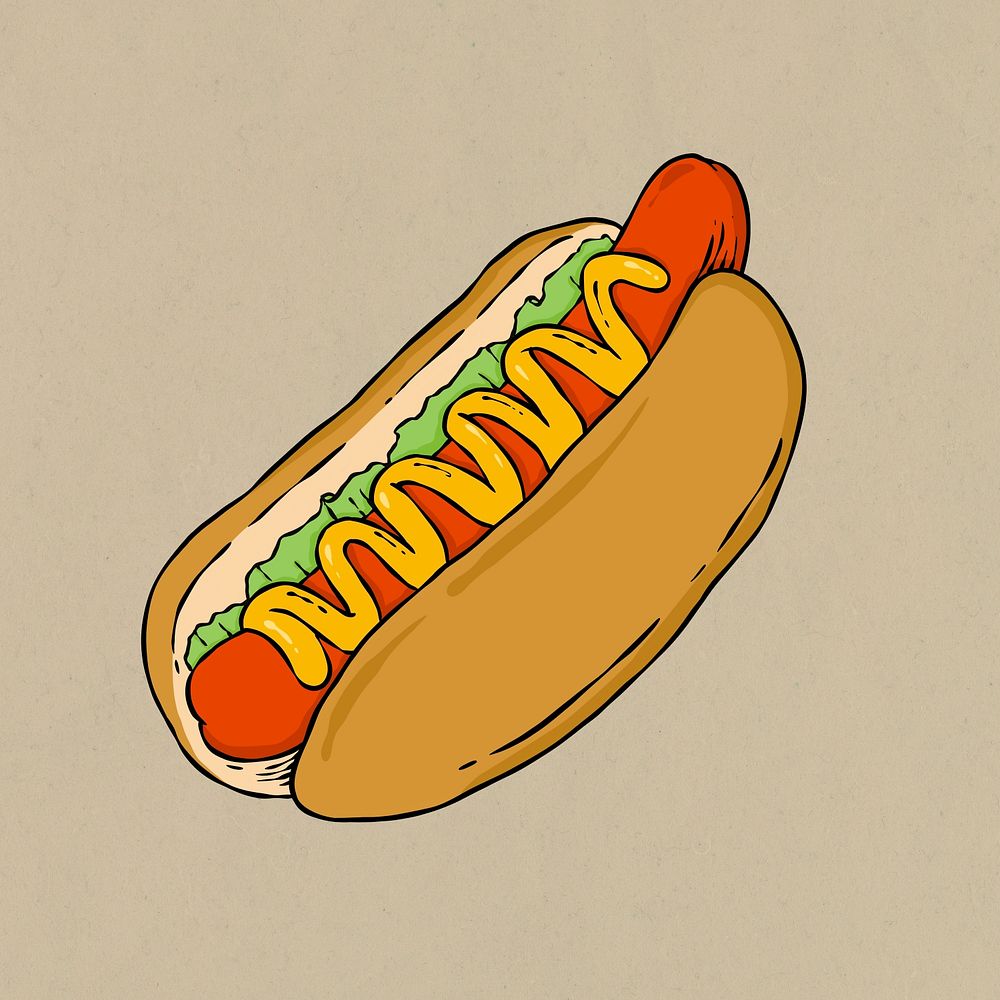 Delicious hotdog in a bun psd