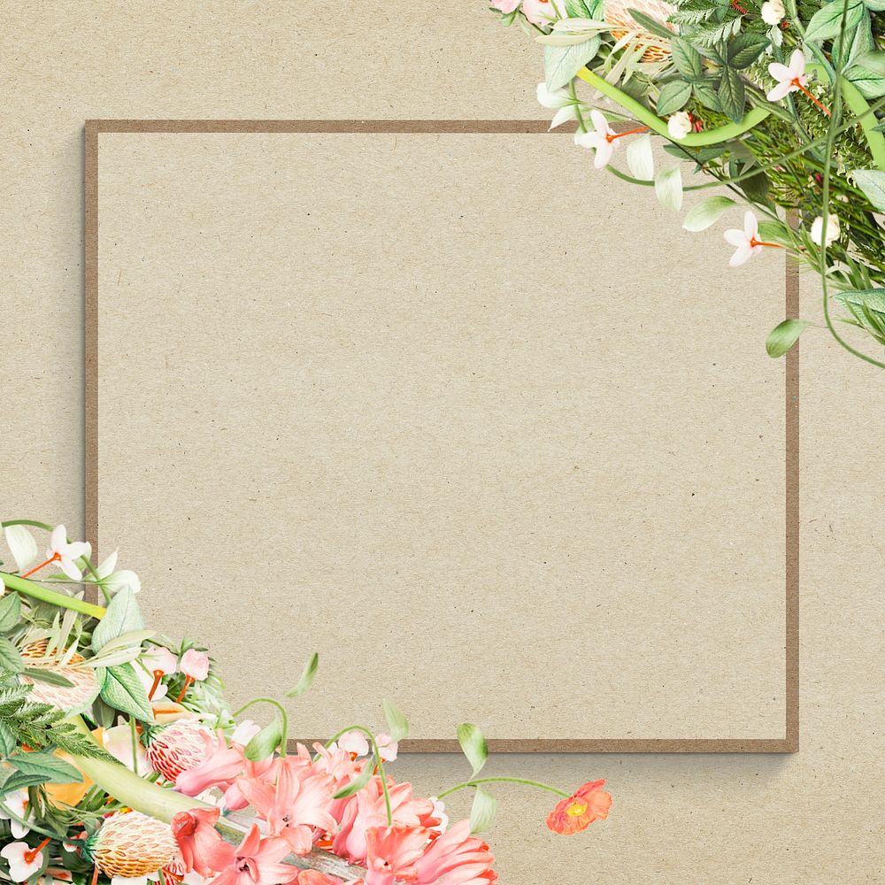 Floral patterned summer frame design element