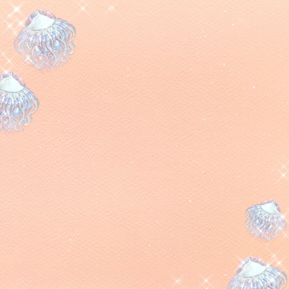 Silvery holographic jellyfish patterned background
