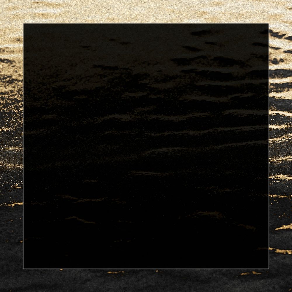 Black square frame on a wave textured background 