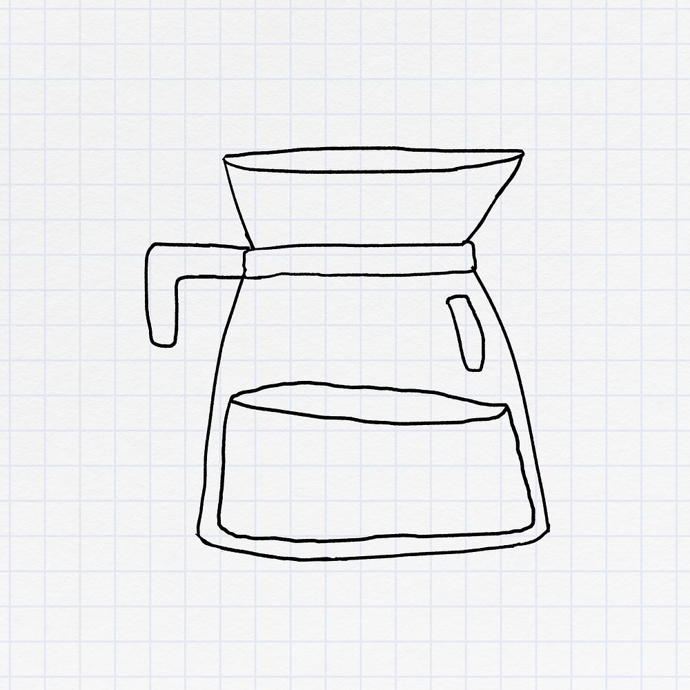 Doodle style coffee pot design resource