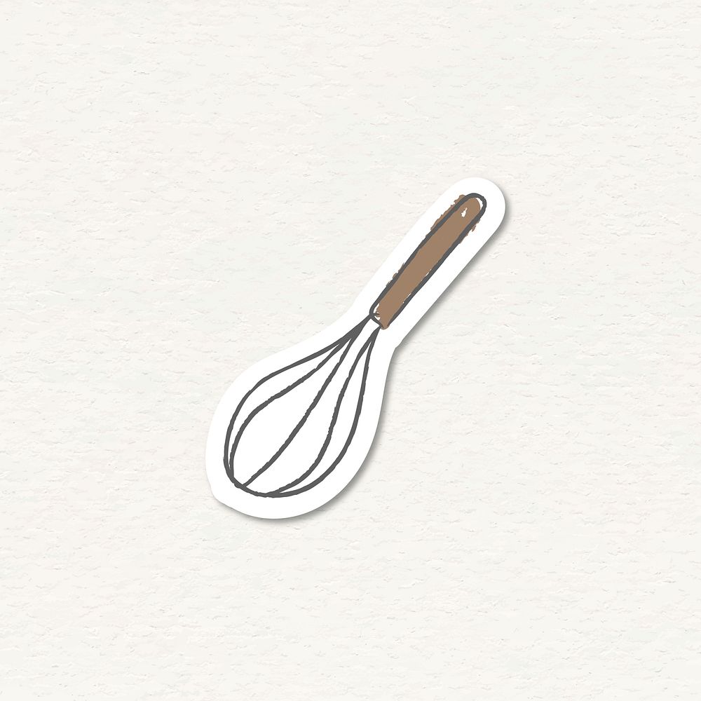 Doodle whisk sticker design resource vector