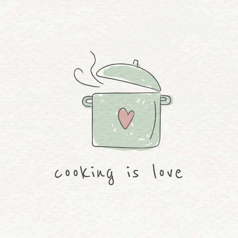 Doodle cooking pot vector