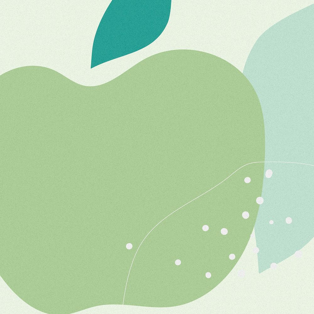 Hand drawn green apple Memphis background vector