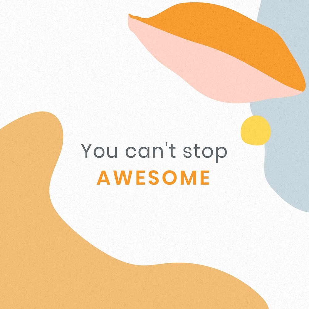 You cant stop awesome Memphis quote template vector