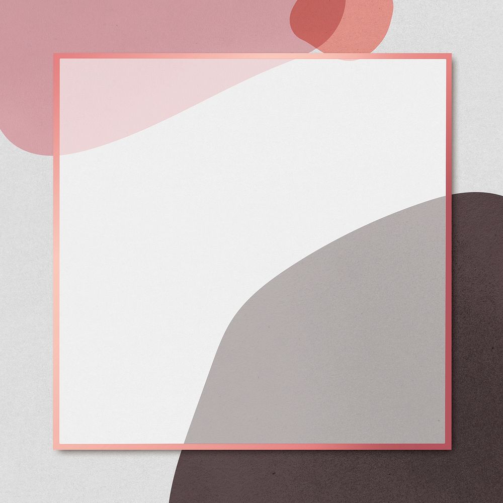 Pink square frame psd on abstract retro illustration