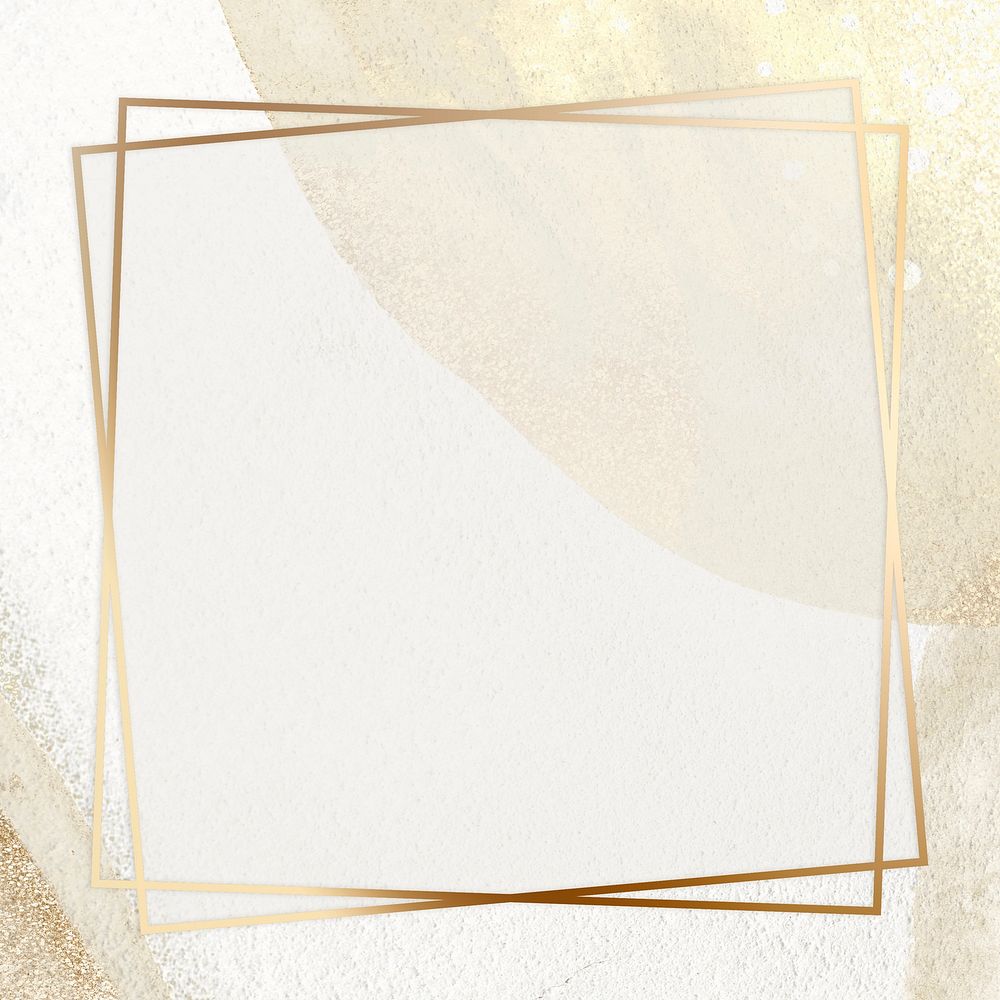 Gold frame on a brown watercolor textured background