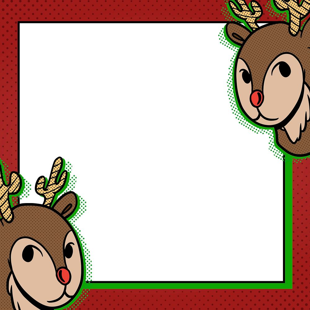 Reindeer on square frame design resource