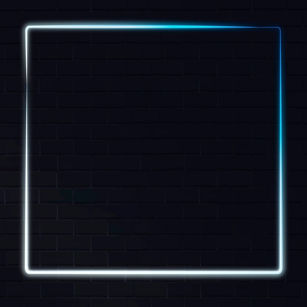 White and blue neon frame on a dark background vector