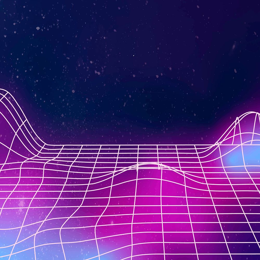 Neon synthwave  background with design space