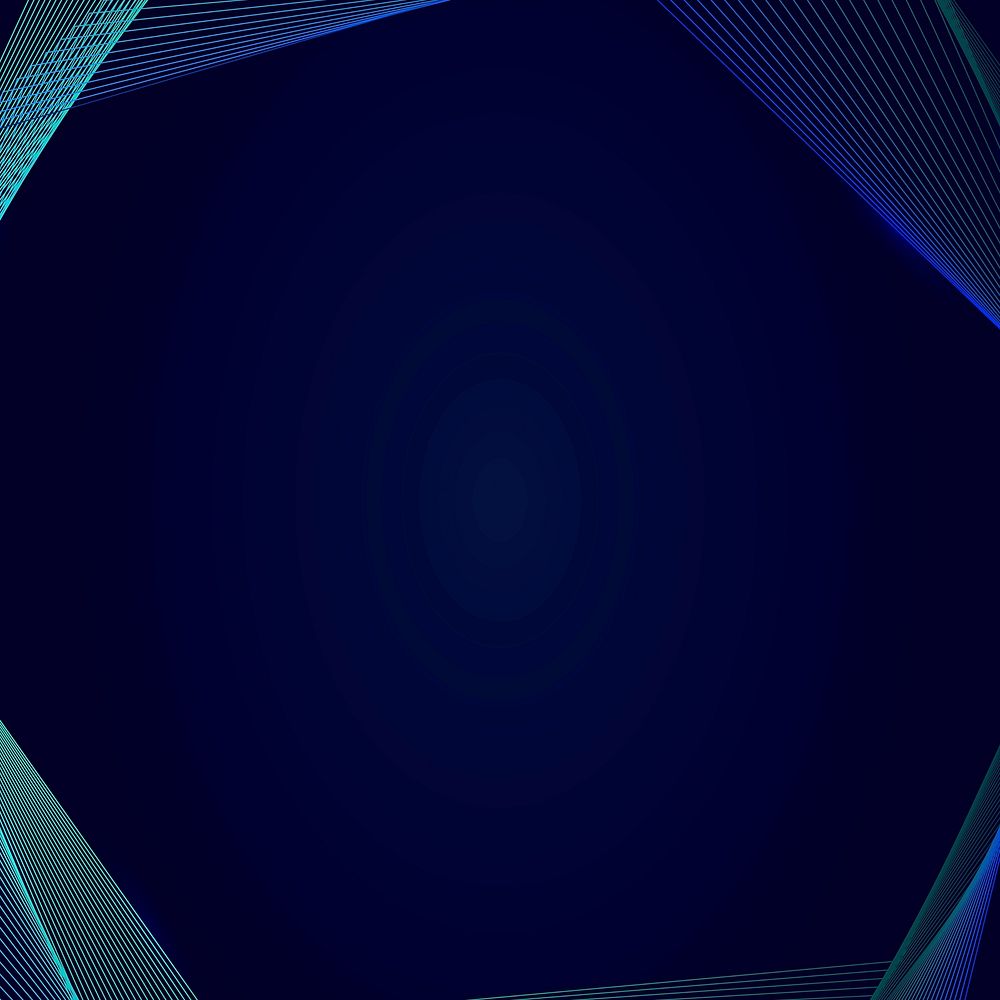 Neon synthwave border on a squared dark blue template vector