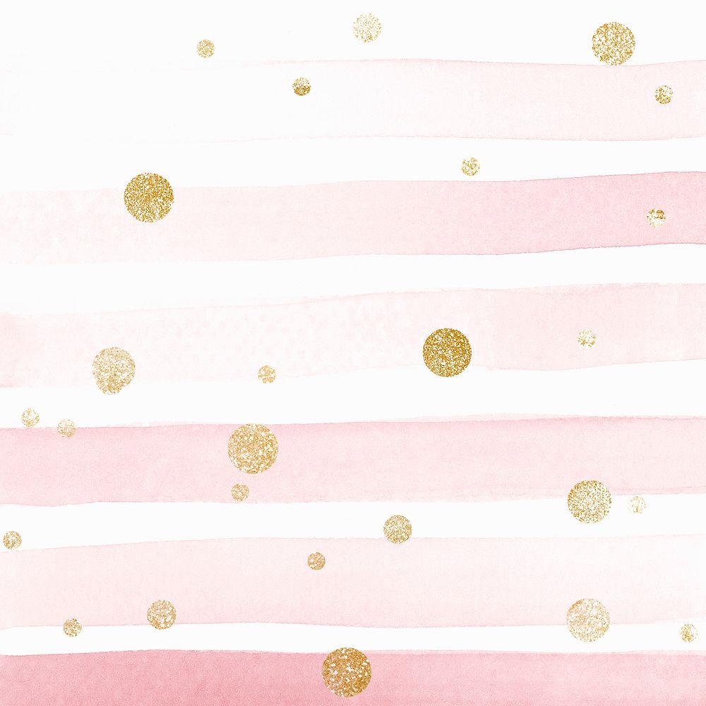 Gold dotted pattern on a pink stripes background
