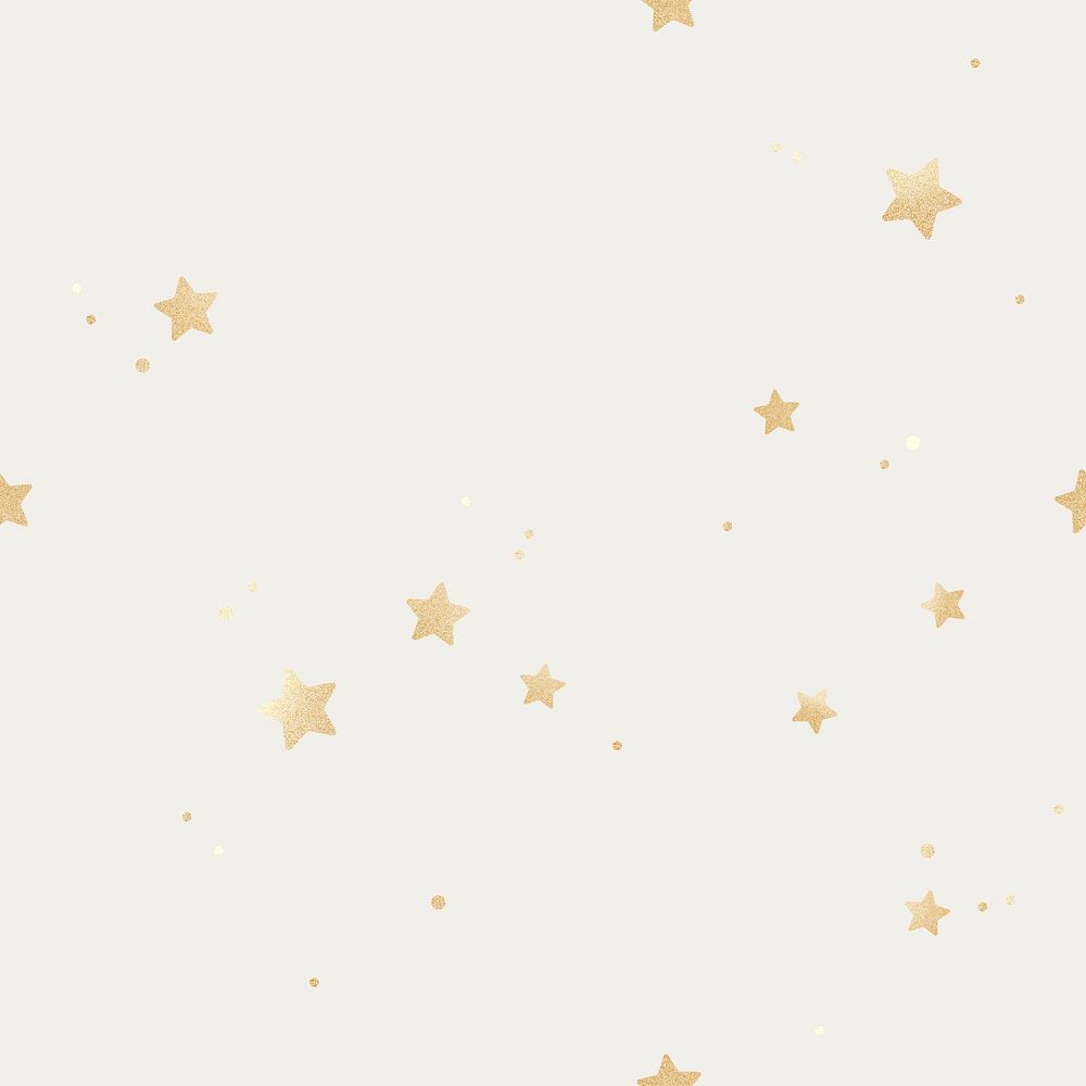 Gold star seamless pattern on a beige  background