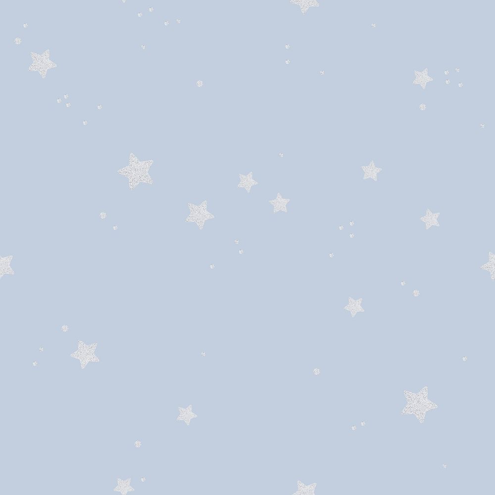 Silver star seamless pattern on a blue background