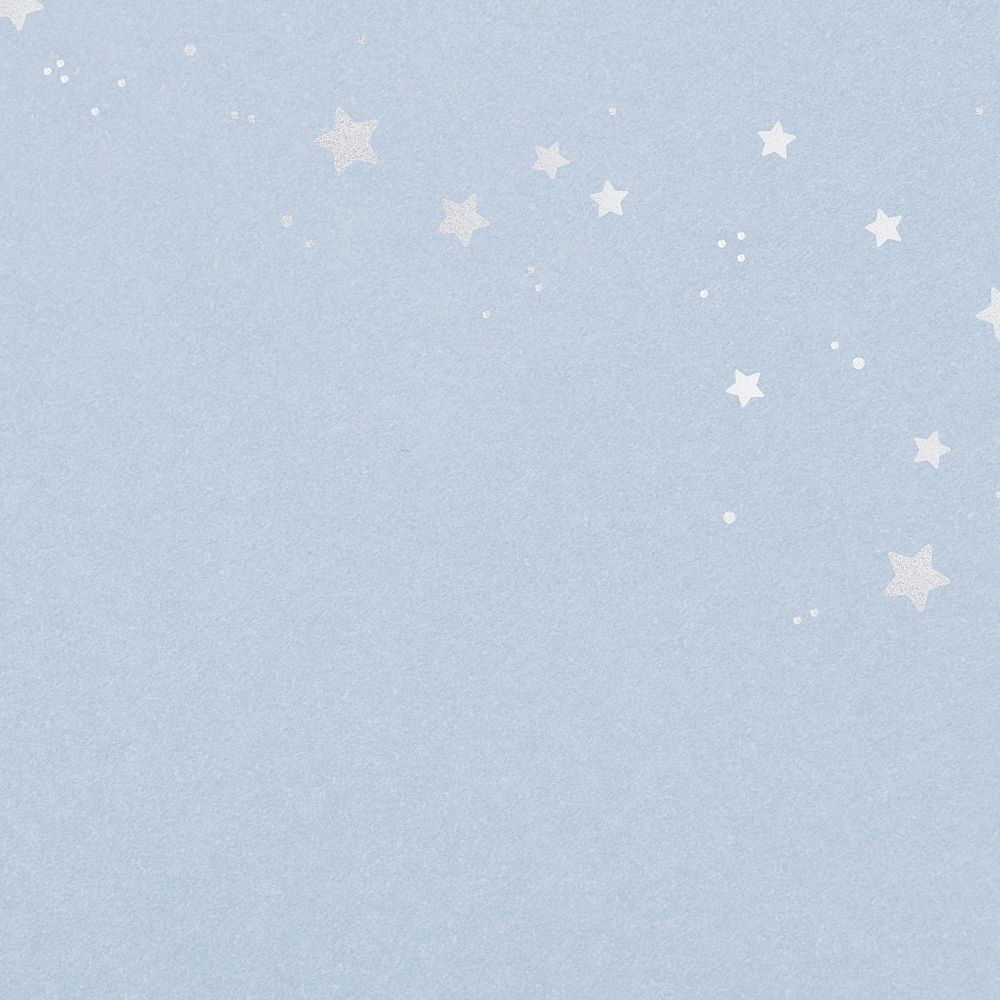 Light blue background with silver stars pattern