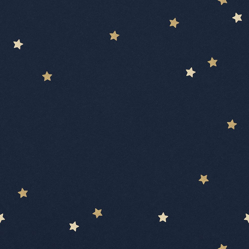 Gold star pattern on a midnight blue background