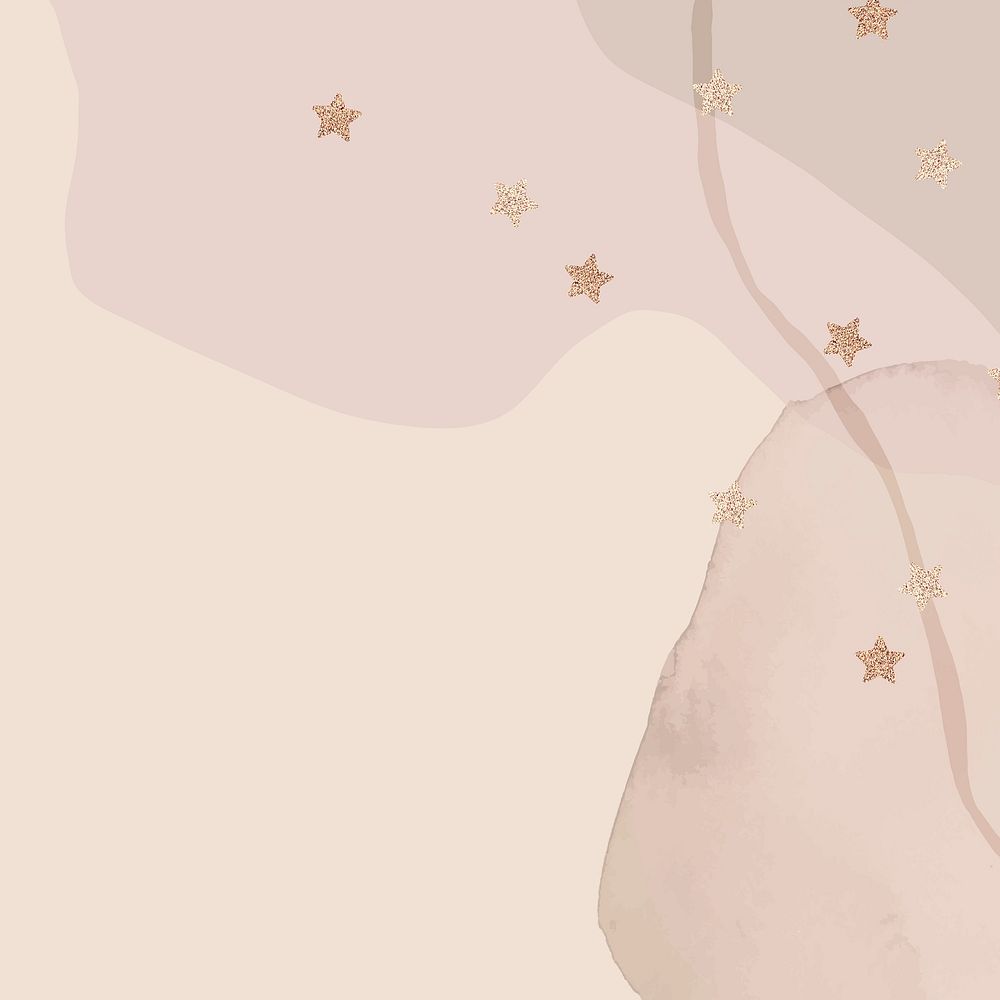 Shimmering gold stars on a watercolor background 
